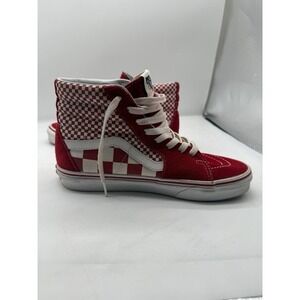 Vans Old Skool Hi-Top Sneakers US M 6.5/ W 8.0Red Check Lace Up Skateboard Shoes